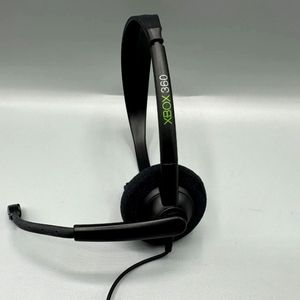 Microsoft Xbox 360 OEM Black Wired Chat Headset With Microphone On Ear Over Head
